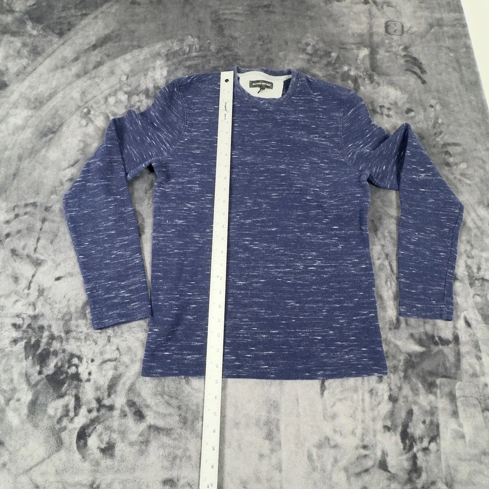 Banana Republic Pullover Mens Medium Blue Space Dye Long Sleeve Crew Neck